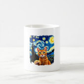 Orange Cat Selfie  Starry Night Cat Mom Cat Lovers Koffiemok (Center)