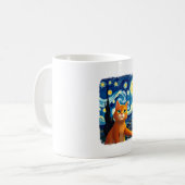 Orange Cat Selfie  Starry Night Cat Mom Cat Lovers Koffiemok (Voorkant links)