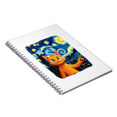 Orange Cat Selfie  Starry Night Cat Mom Cat Lovers Notitieboek (Rechterzijde)