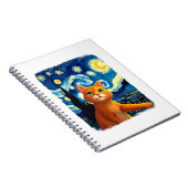 Orange Cat Selfie  Starry Night Cat Mom Cat Lovers Notitieboek (Rechterzijde)