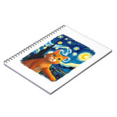 Orange Cat Selfie  Starry Night Cat Mom Cat Lovers Notitieboek (Linkerzijde)