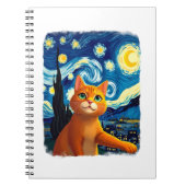 Orange Cat Selfie  Starry Night Cat Mom Cat Lovers Notitieboek (Voorkant)