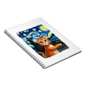 Orange Cat Selfie  Starry Night Cat Mom Cat Lovers Notitieboek (Rechterzijde)