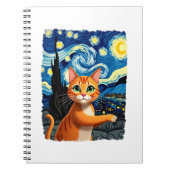 Orange Cat Selfie  Starry Night Cat Mom Cat Lovers Notitieboek (Voorkant)