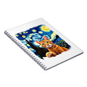 Orange Cat Selfie  Starry Night Cat Mom Cat Lovers Notitieboek (Rechterzijde)