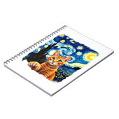 Orange Cat Selfie  Starry Night Cat Mom Cat Lovers Notitieboek (Linkerzijde)
