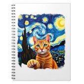 Orange Cat Selfie  Starry Night Cat Mom Cat Lovers Notitieboek (Voorkant)