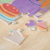 Orange Cats & Tea Party Jigsaw Puzzle Legpuzzel (Zijkant)