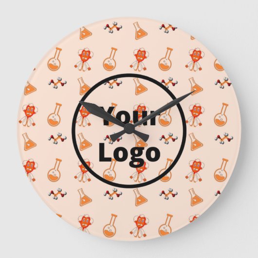 Orange chemical business pattern grote klok (Voorkant)