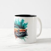 Orange Chevy Splash Mug Tweekleurige Koffiemok (Voorkant rechts)