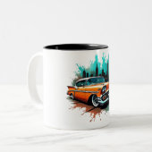 Orange Chevy Splash Mug Tweekleurige Koffiemok (Voorkant links)
