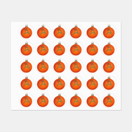 ORANGE CHRISTMAS BUBBLE LABELS (Vel)
