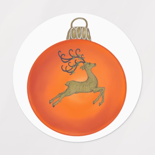 ORANGE CHRISTMAS BUBBLE LABELS (Design 2)