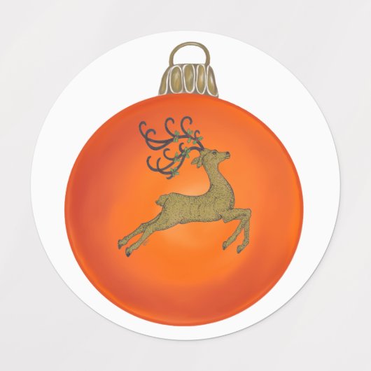 ORANGE CHRISTMAS BUBBLE LABELS (Design 1)