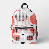 Orange Circles with Black Polka Dots pattern Bedrukte Rugzak (Voorkant)