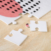 Orange Circles with Black Polka Dots pattern Legpuzzel (Zijkant)