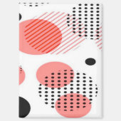 Orange Circles with Black Polka Dots pattern Magneet (Voorkant)