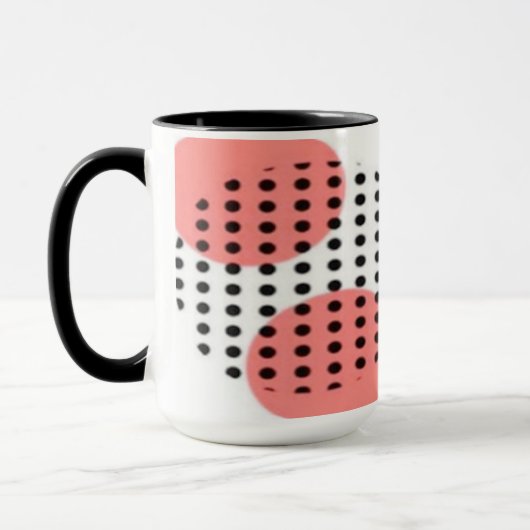 Orange Circles with Black Polka Dots pattern Mok (Links)