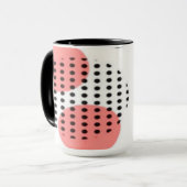 Orange Circles with Black Polka Dots pattern Mok (Voorkant links)