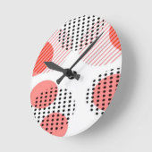 Orange Circles with Black Polka Dots pattern Ronde Klok (Hoek)