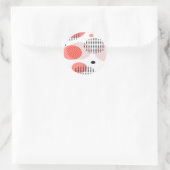 Orange Circles with Black Polka Dots pattern Ronde Sticker (Tas)