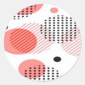Orange Circles with Black Polka Dots pattern Ronde Sticker (Voorkant)