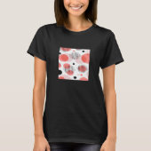 Orange Circles with Black Polka Dots pattern T-shirt (Voorkant)