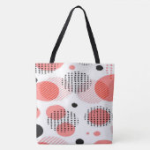 Orange Circles with Black Polka Dots pattern Tote Bag (Voorkant)