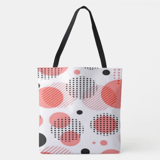 Orange Circles with Black Polka Dots pattern Tote Bag (Voorkant)