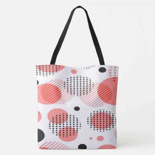 Orange Circles with Black Polka Dots pattern Tote Bag (Achterkant)