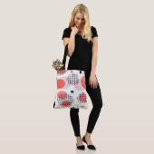 Orange Circles with Black Polka Dots pattern Tote Bag (Op model)