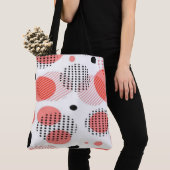 Orange Circles with Black Polka Dots pattern Tote Bag (Dichtbij)