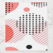 Orange Circles with Black Polka Dots pattern Wijn Etiket (Enkel label)