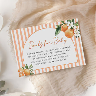 Orange Citrus Baby Shower  Books for Baby Informatiekaartje