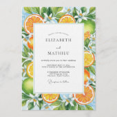 Orange Citrus Blossom Wedding Kaart (Voorkant)