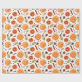 Orange Citrus Cinnamon Holiday Pattern Cadeaupapier (Vlak)