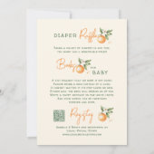 Orange Citrus Little Cutie All In One Baby Shower Kaart (Achterkant)