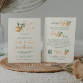 Orange Citrus Little Cutie All In One Baby Shower Kaart