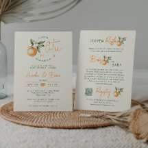 Orange Citrus Little Cutie All In One Baby Shower