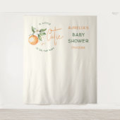 Orange Citrus Little Cutie Baby Shower Backdrop Wandkleed (Voorkant)