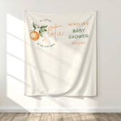 Orange Citrus Little Cutie Baby Shower Backdrop Wandkleed