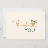 Orange Citrus Little Cutie Baby Shower Flat Bedankkaart (Voorkant)