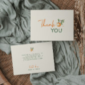 Orange Citrus Little Cutie Baby Shower Flat Bedankkaart