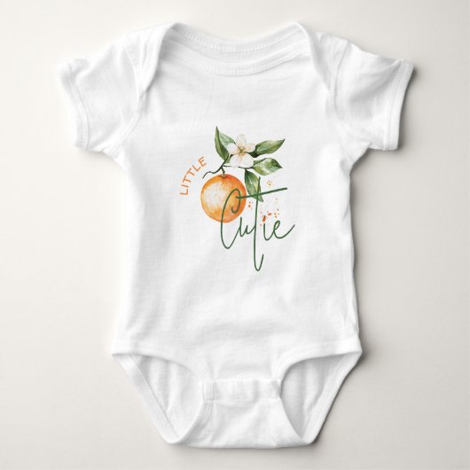 Orange Citrus Little Cutie Baby Shower Gift Romper (Voorkant)