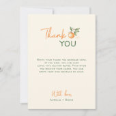 Orange Citrus Little Cutie Baby Shower Photo Bedankkaart (Voorkant)