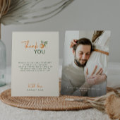 Orange Citrus Little Cutie Baby Shower Photo Bedankkaart