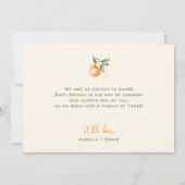 Orange Citrus Little Cutie Pregnancy Aankondiging (Achterkant)