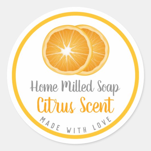 Orange Citrus Scented Handmade Soap Labels (Voorkant)