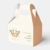 Orange Citrus Two Little Cuties Twin Baby Shower Bedankdoosjes (Voorkant Zijde)