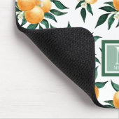 Orange Citrus Watercolor Monogram Name Muismat (Hoek)